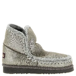 Silver Lambskin Ankle Boots