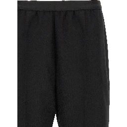 Black Virgin Wool Casual Pants