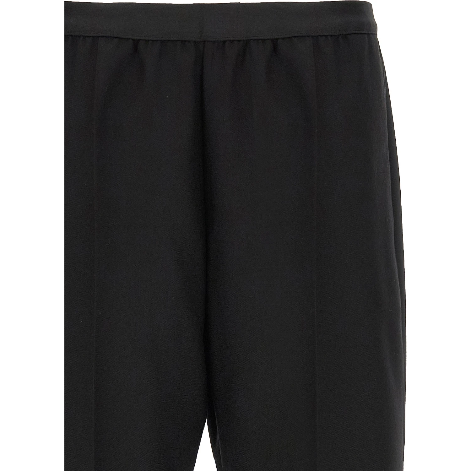 Black Virgin Wool Casual Pants