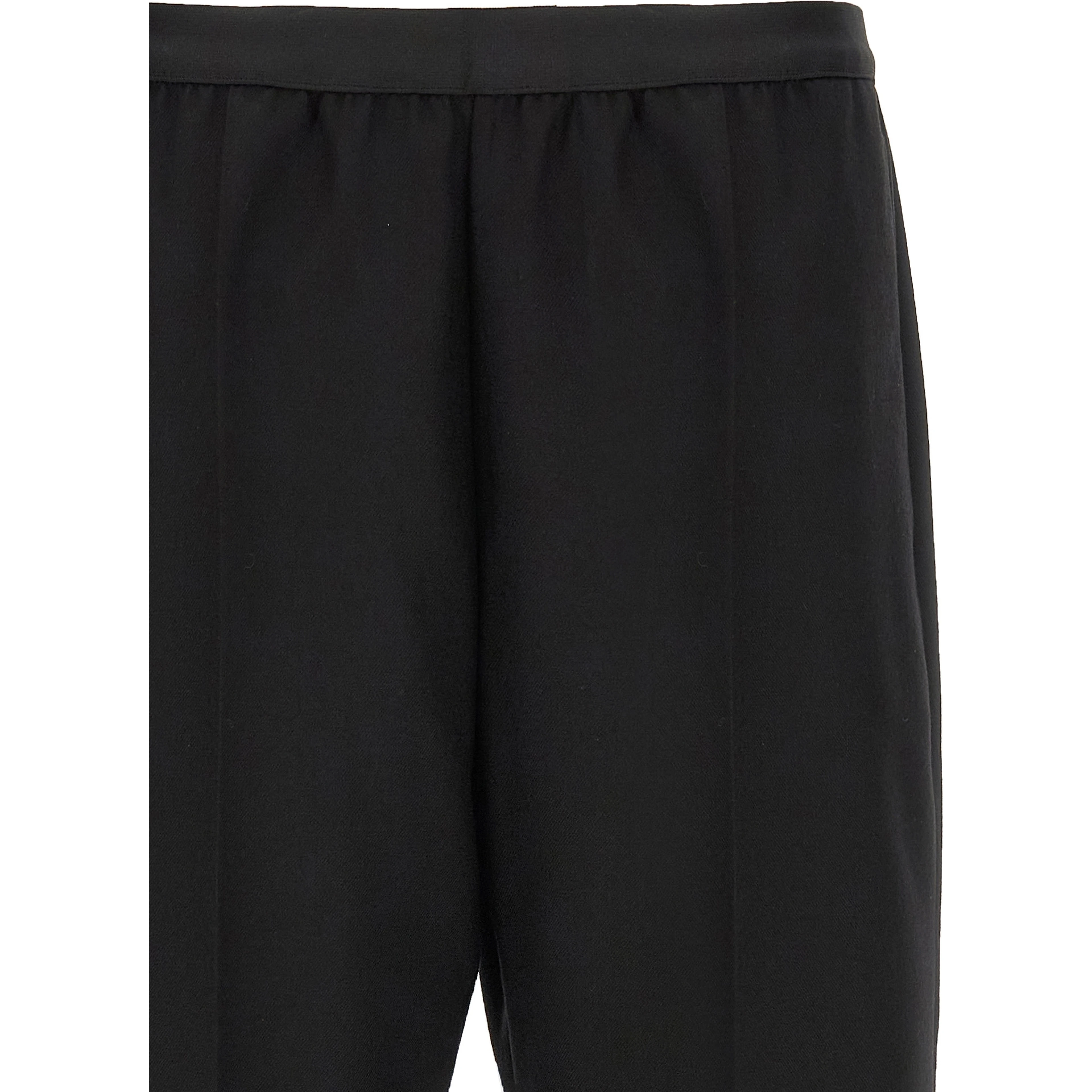Black Virgin Wool Casual Pants