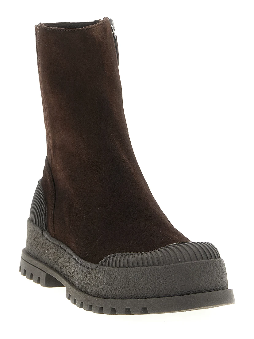 Brown Goatskin Ankle Boots