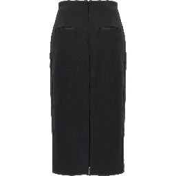 Black Viscose Midi Skirt