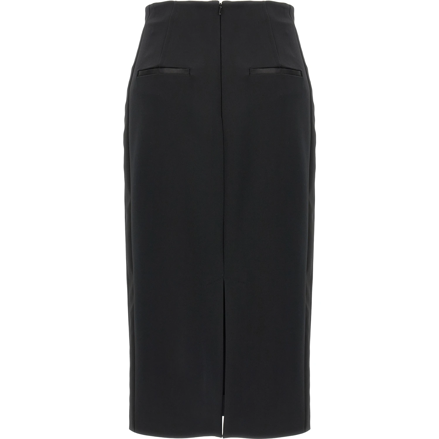 Black Viscose Midi Skirt