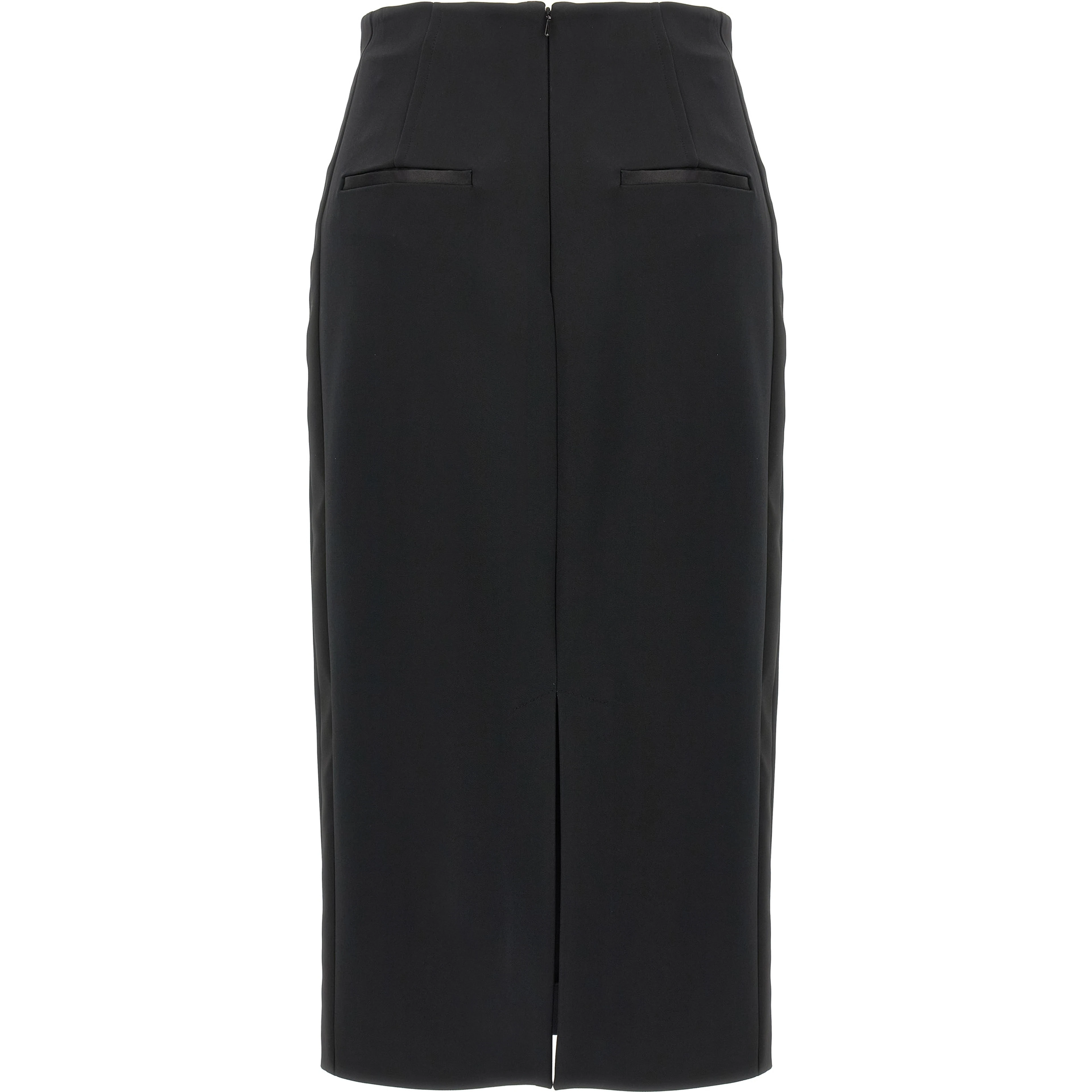 Black Viscose Midi Skirt