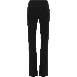 Black Viscose Casual Pants