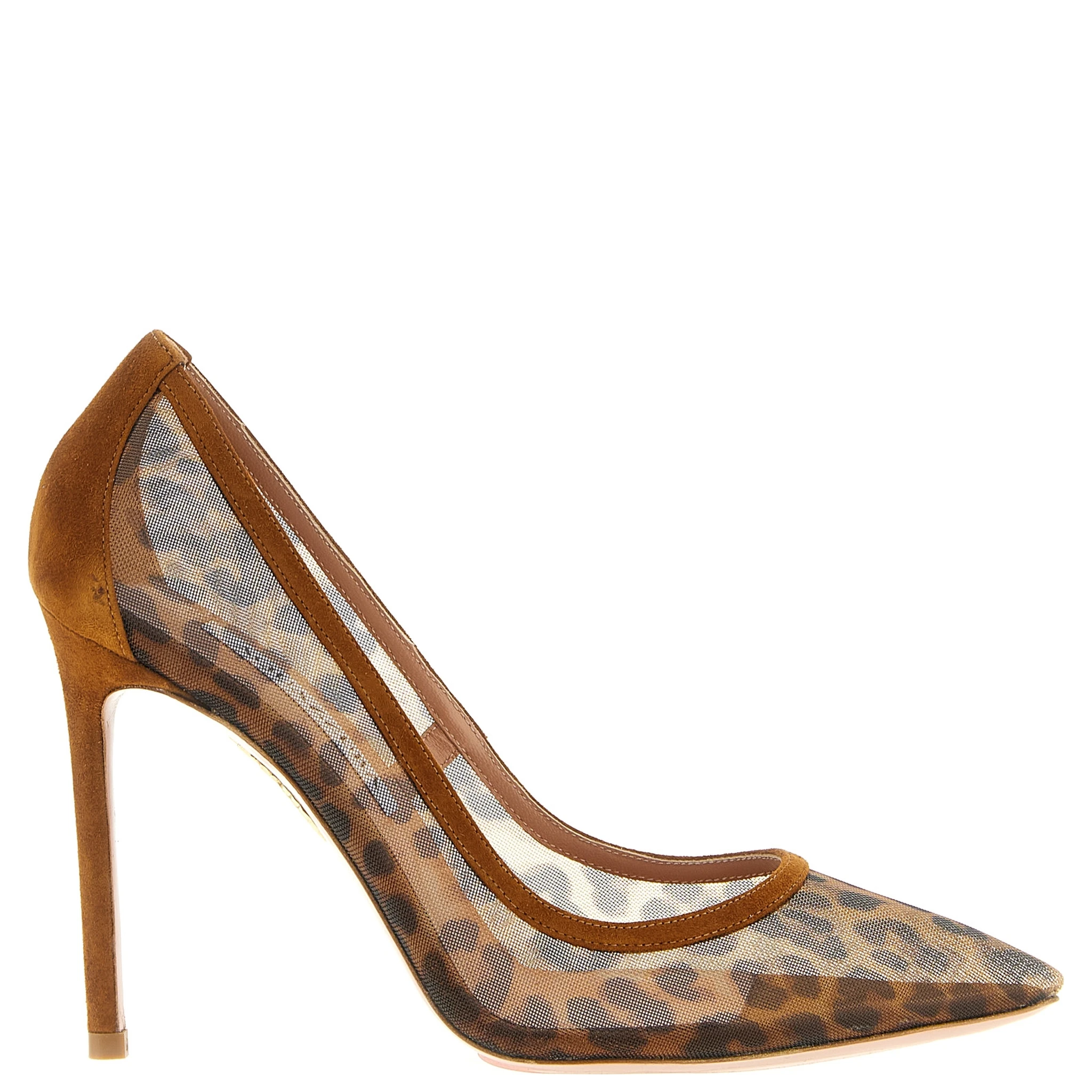 Brown Textile High Heel Pumps