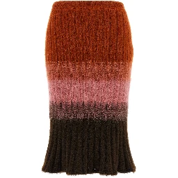 Multicolor Wool Midi Skirt