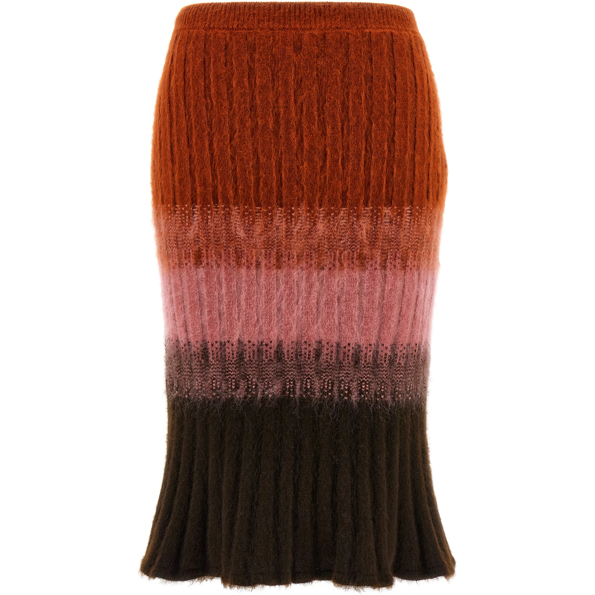 Multicolor Wool Midi Skirt