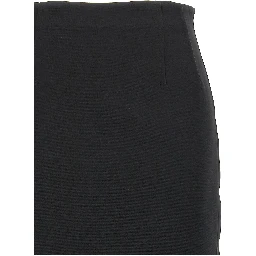 Black Viscose Midi Skirt
