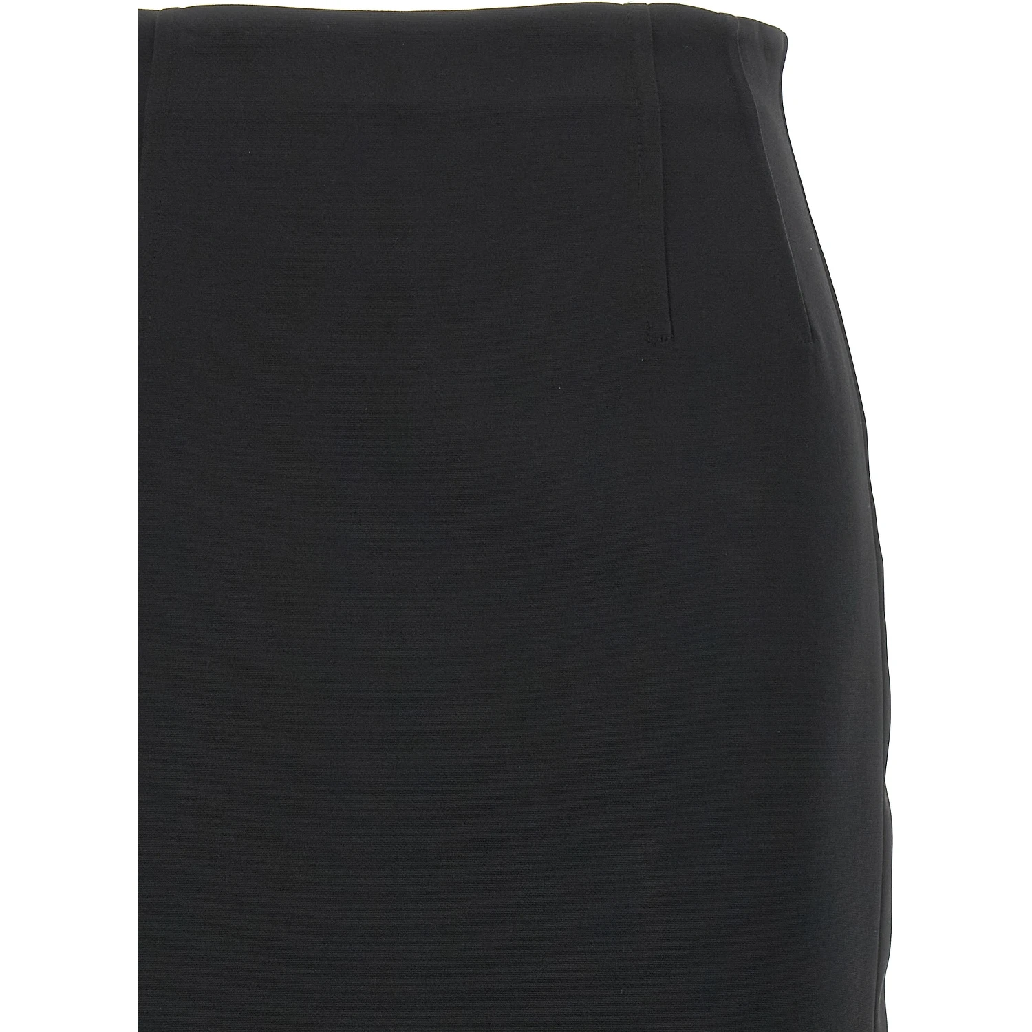 Black Viscose Midi Skirt