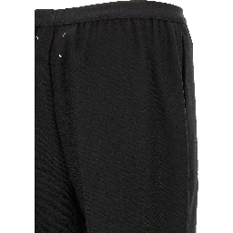 Black Virgin Wool Casual Pants