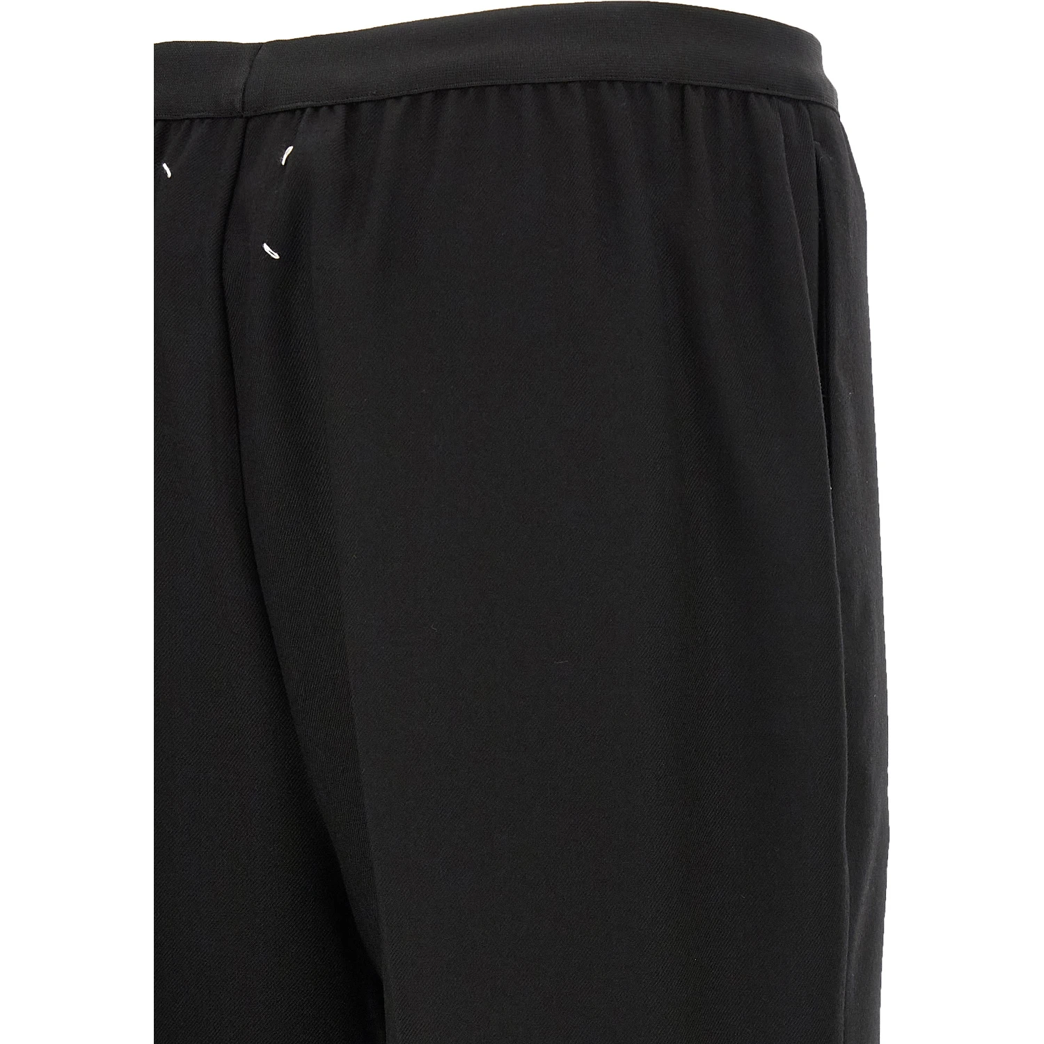 Black Virgin Wool Casual Pants