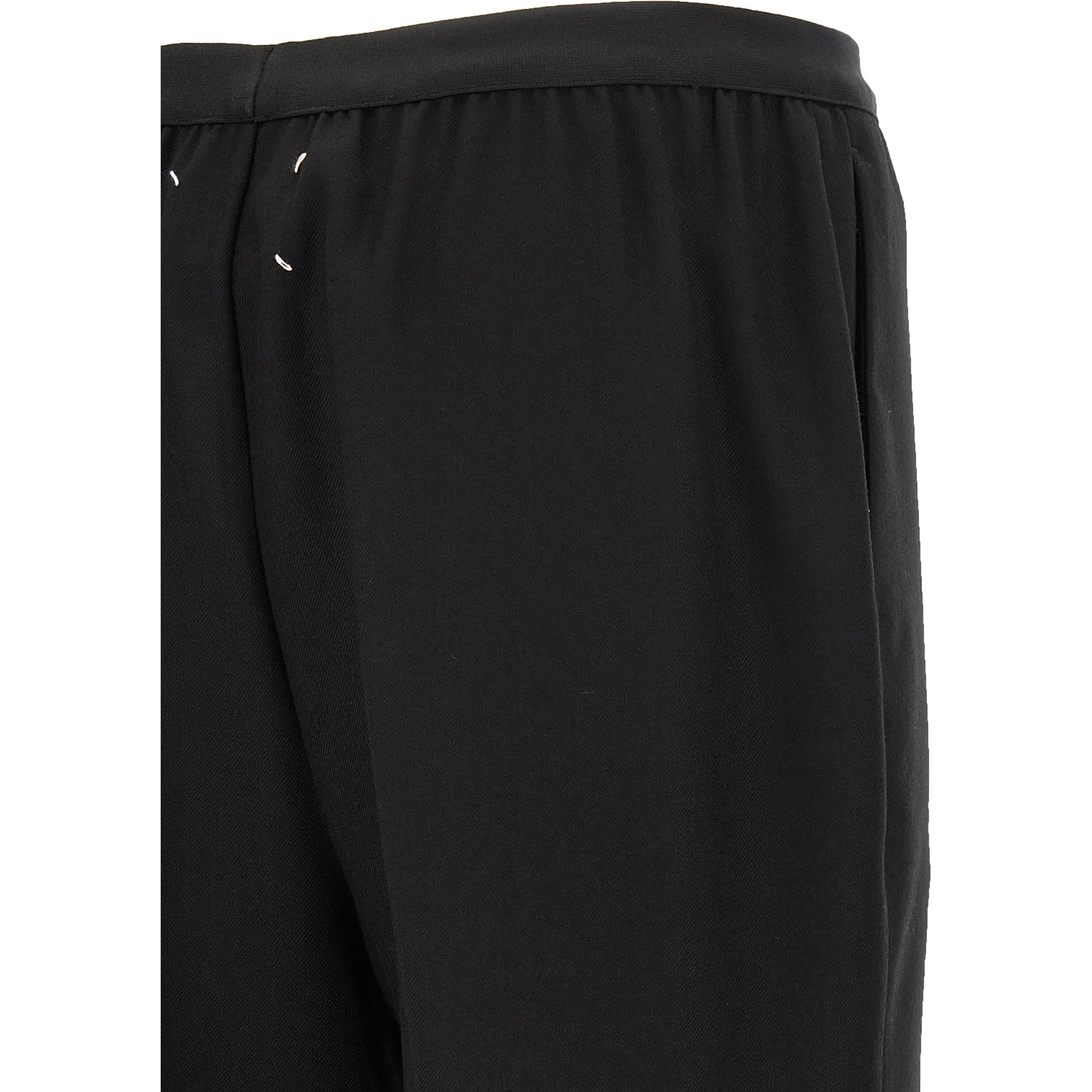 Black Virgin Wool Casual Pants