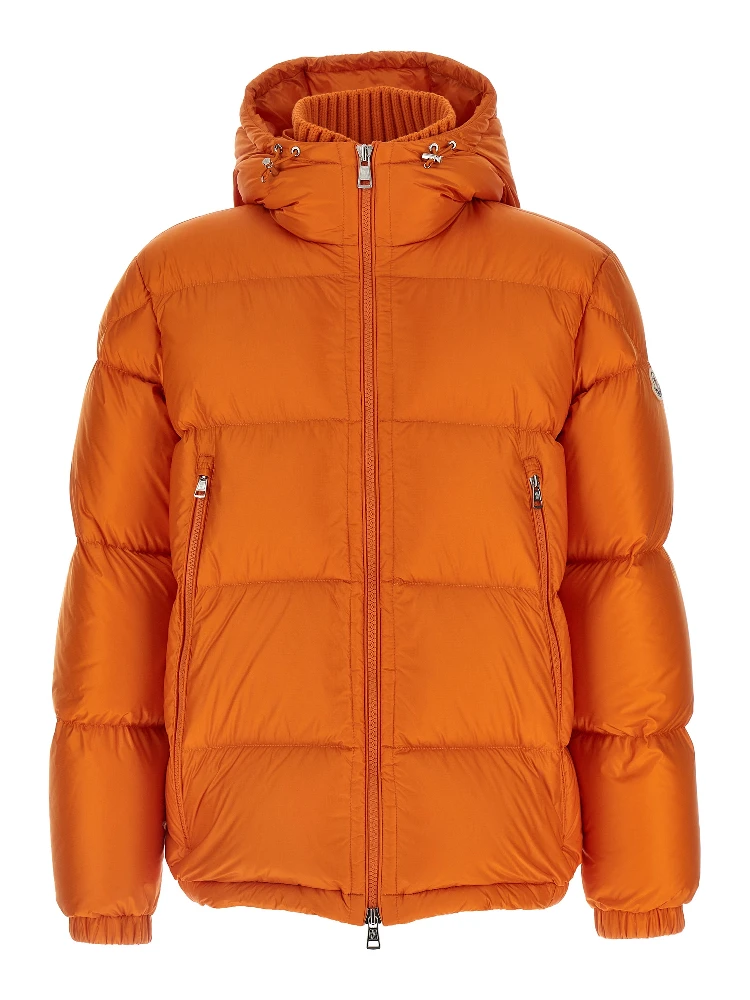 Orange Polyamide Full-Length Jacket