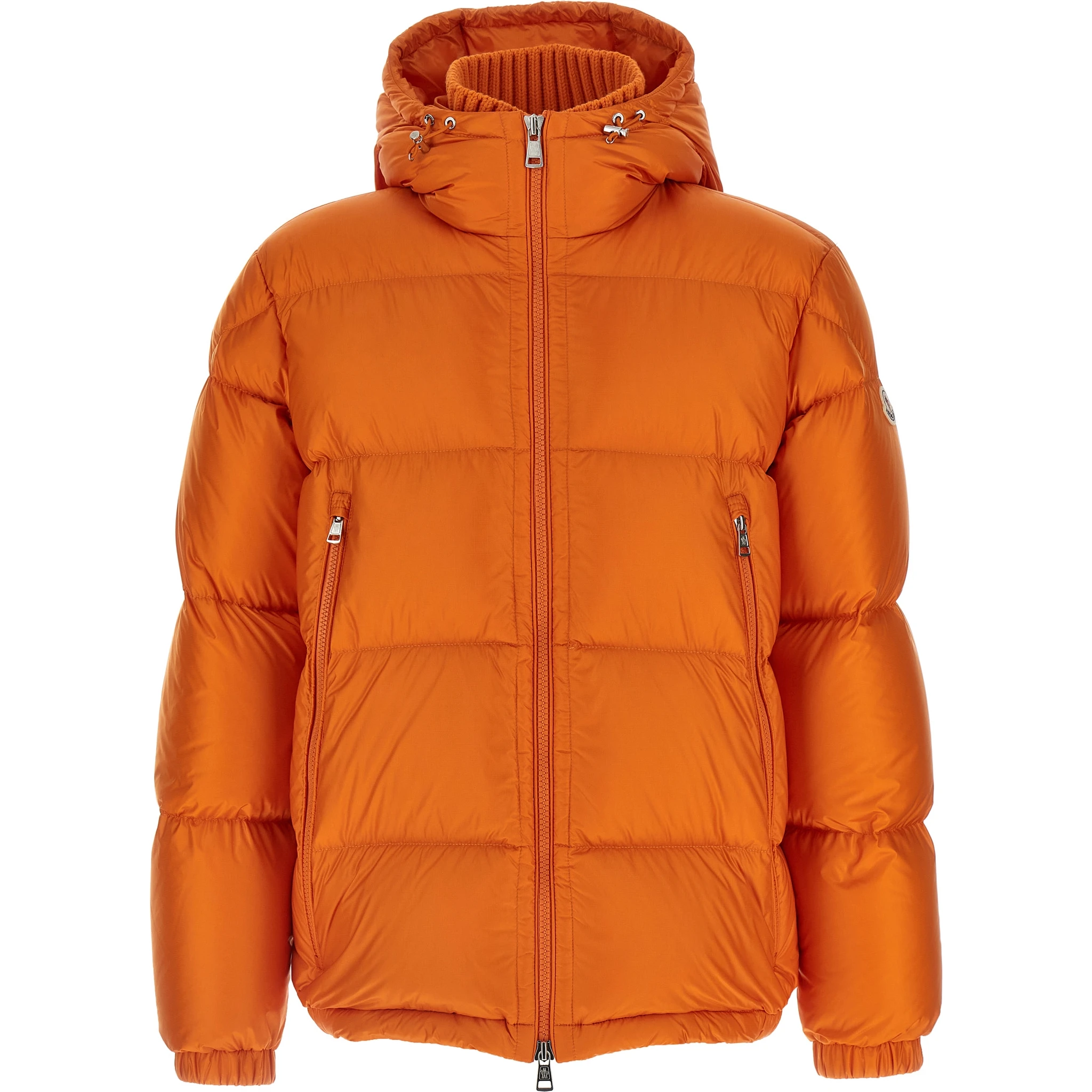 Orange Polyamide Full-Length Jacket