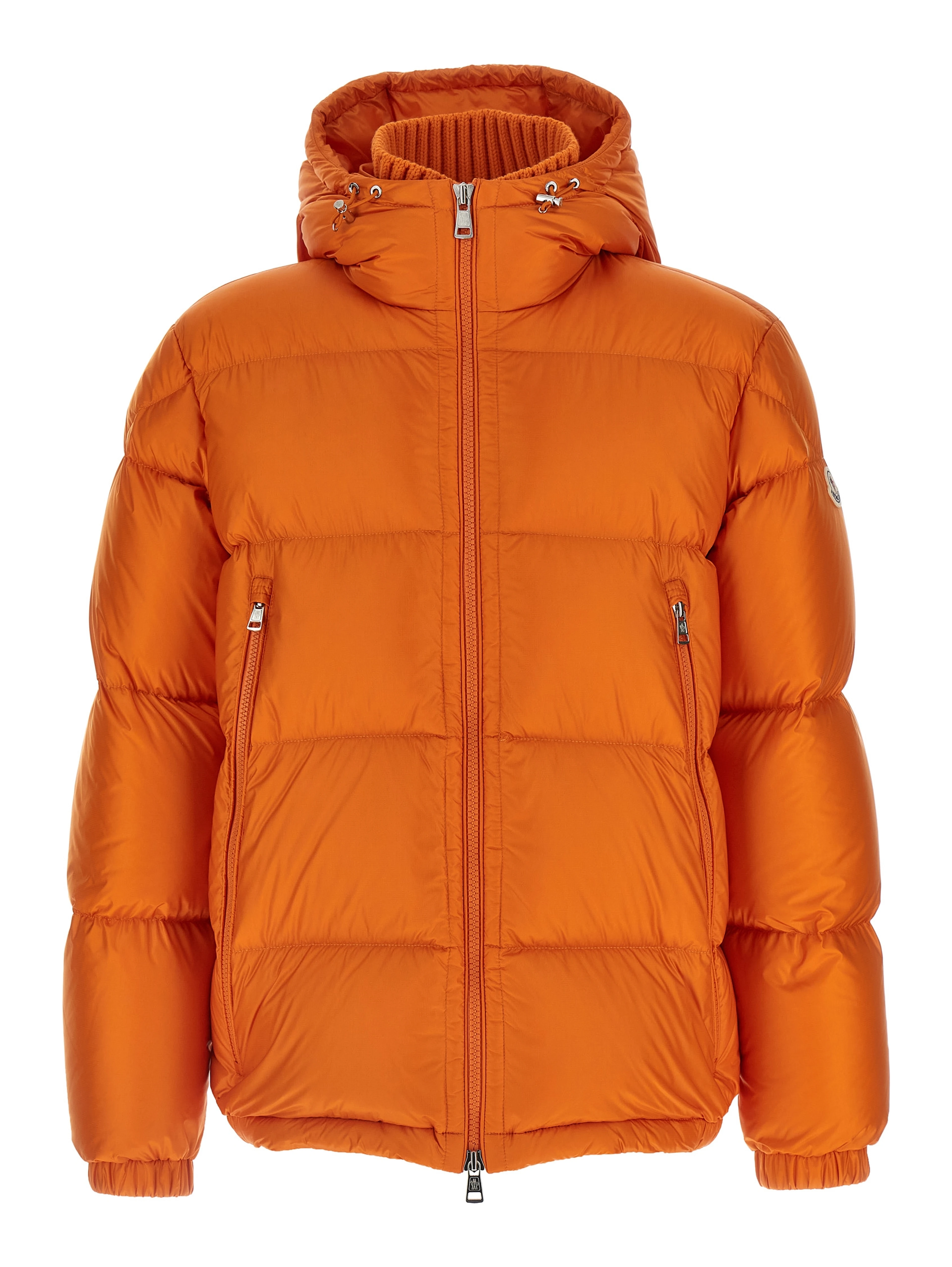 Orange Polyamide Full-Length Jacket
