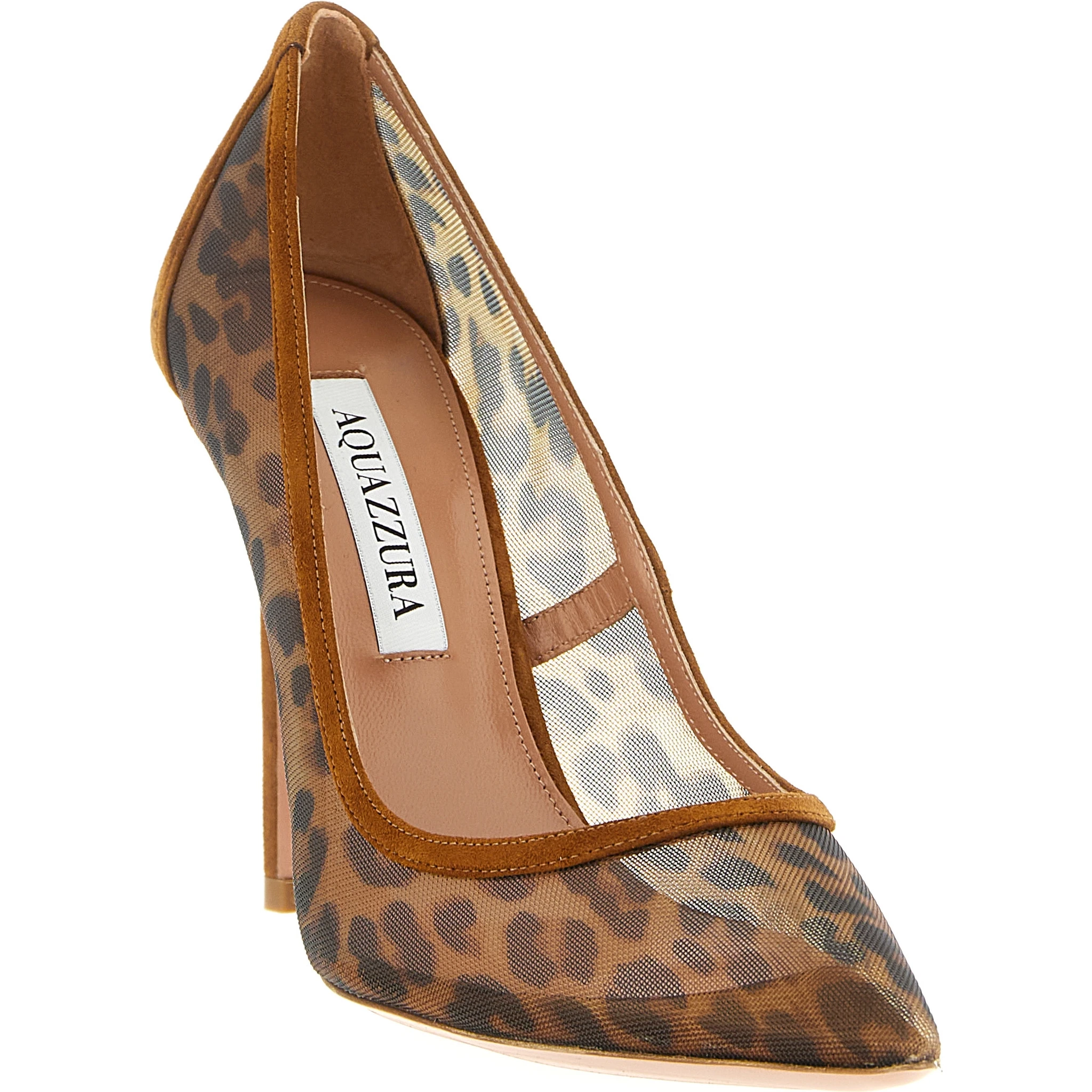 Brown Textile High Heel Pumps