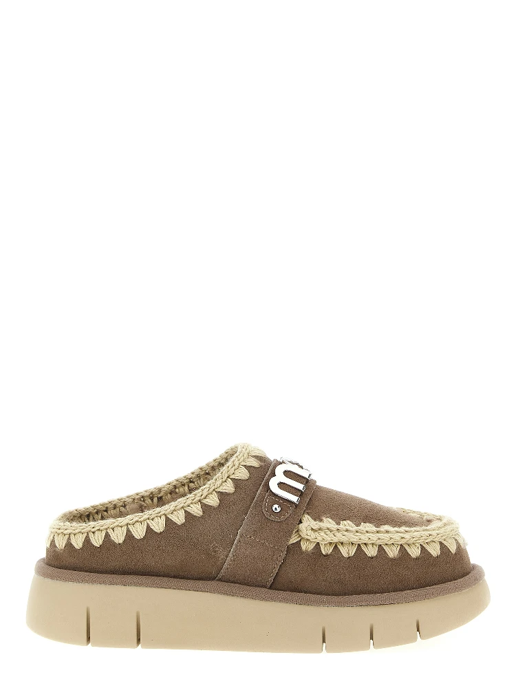 Brown Lambskin Clogs
