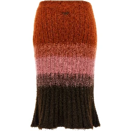 Multicolor Wool Midi Skirt