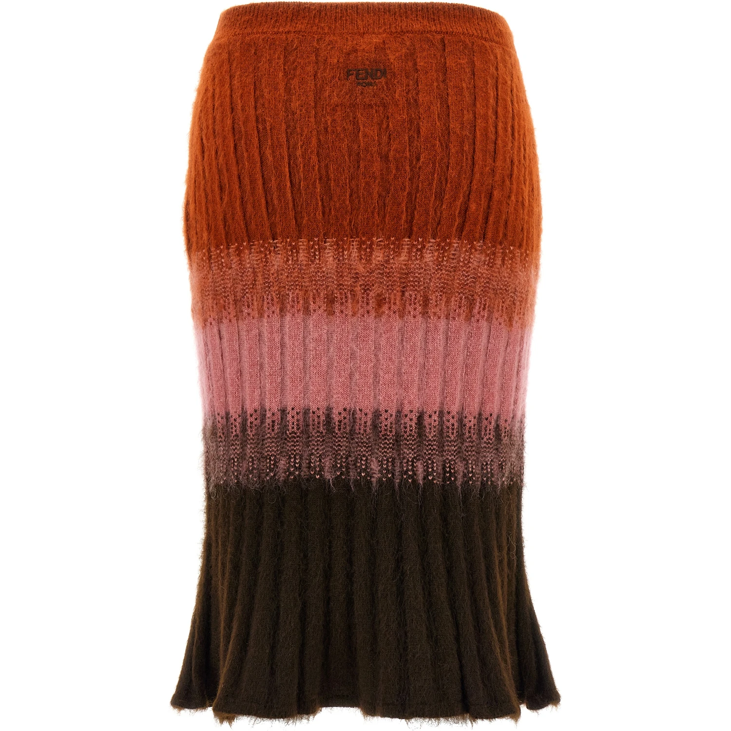 Multicolor Wool Midi Skirt