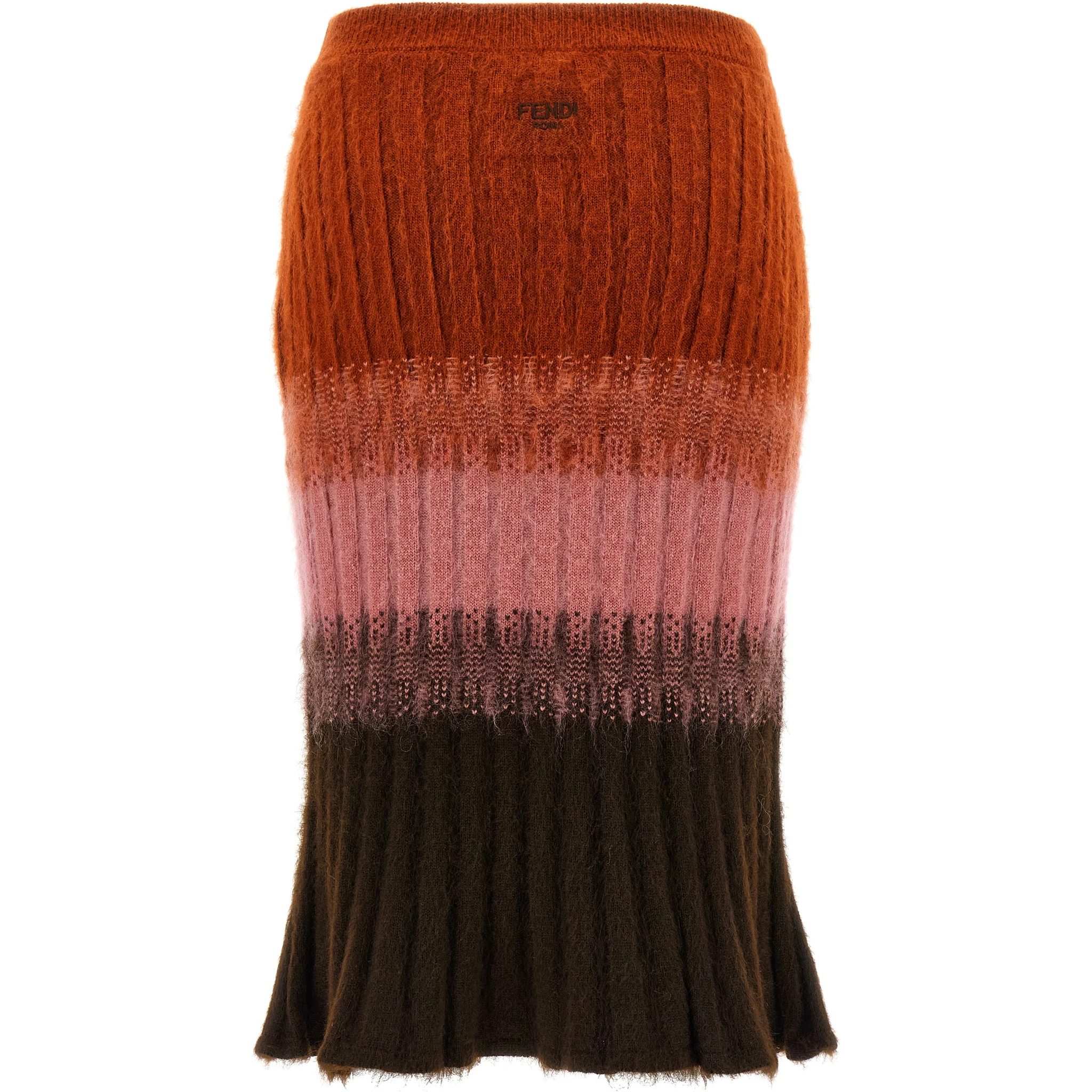 Multicolor Wool Midi Skirt