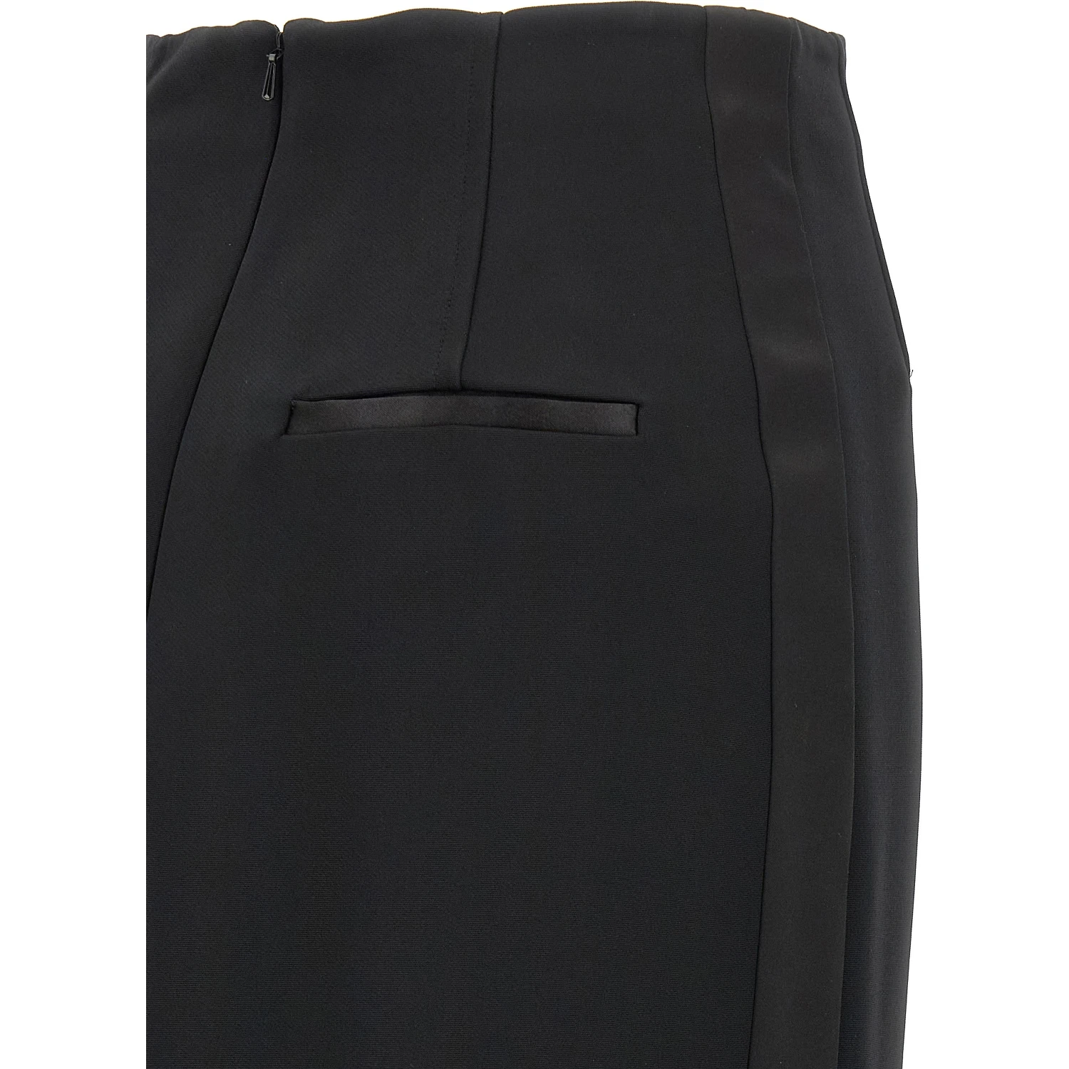 Black Viscose Midi Skirt