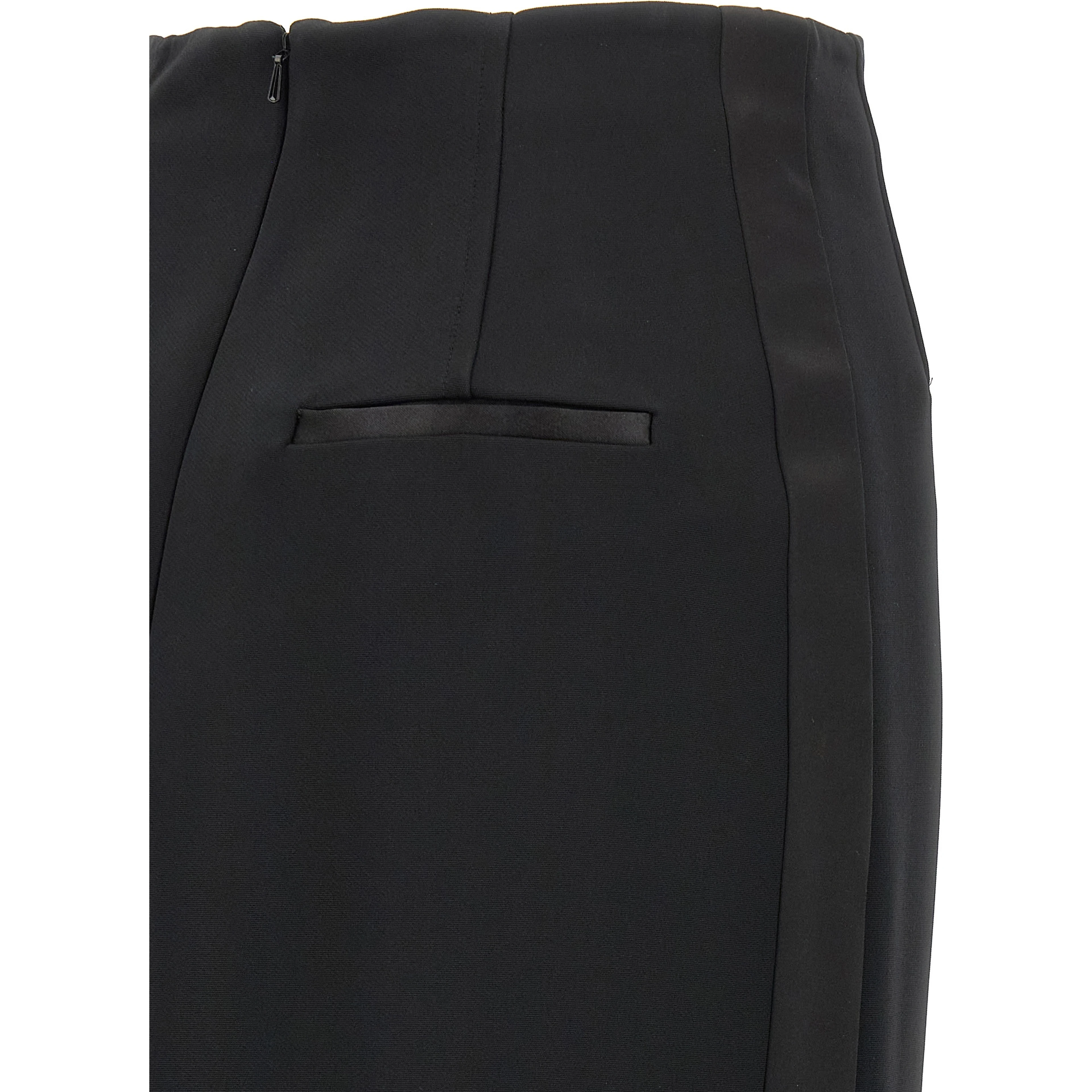 Black Viscose Midi Skirt