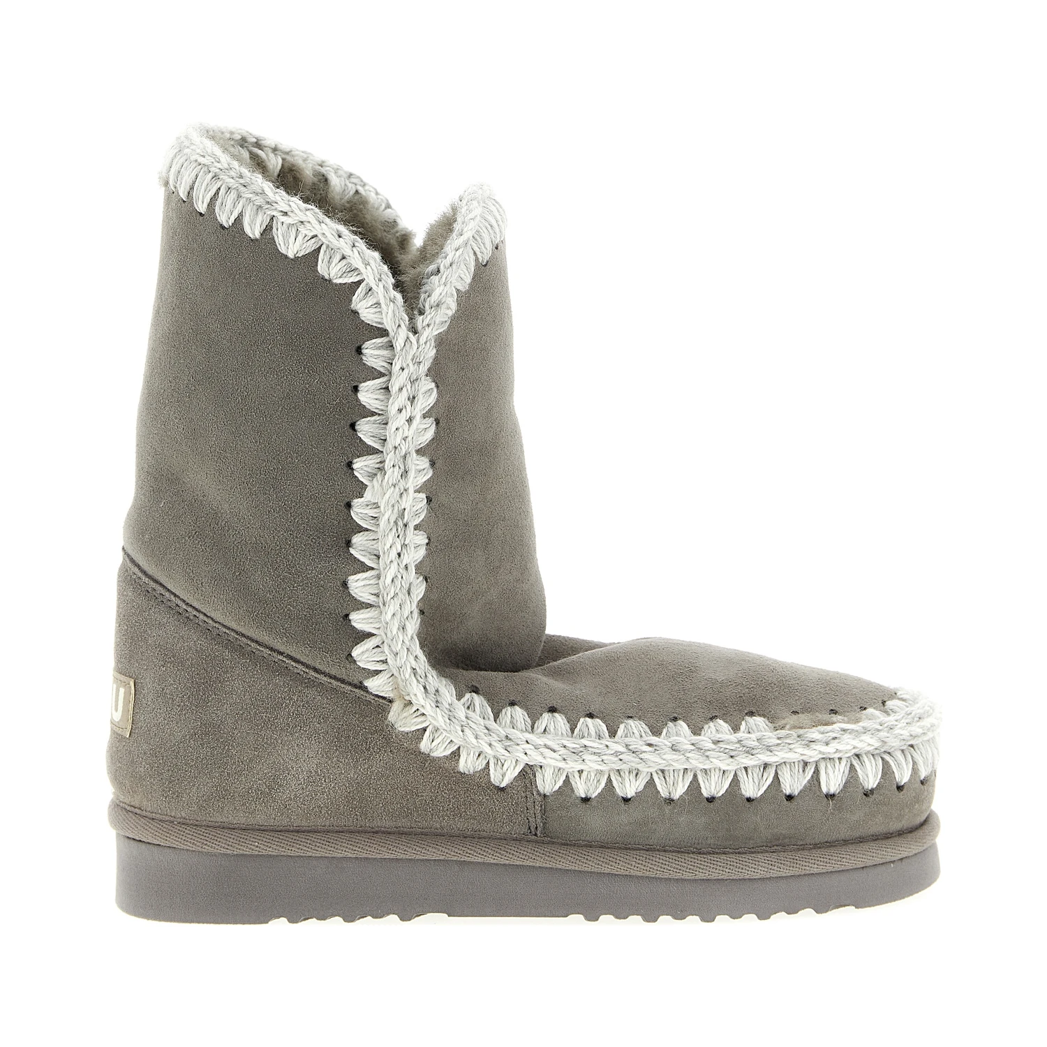 Gray Lambskin Ankle Boots