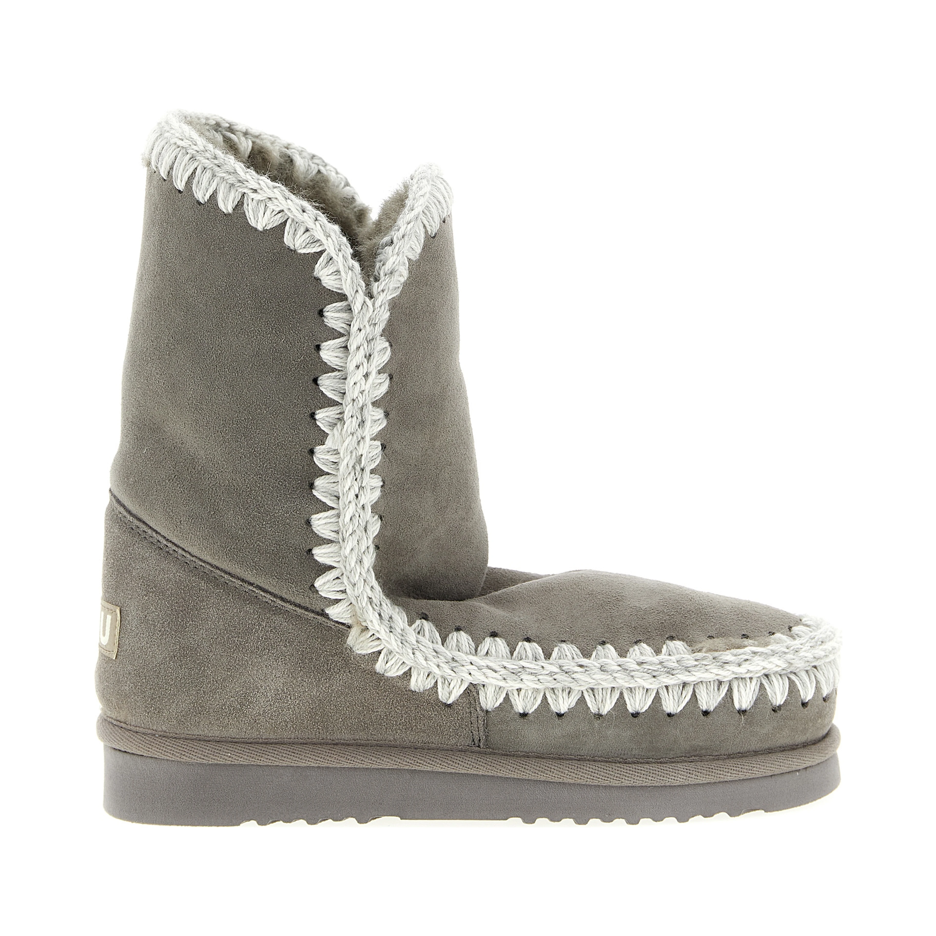 Gray Lambskin Ankle Boots
