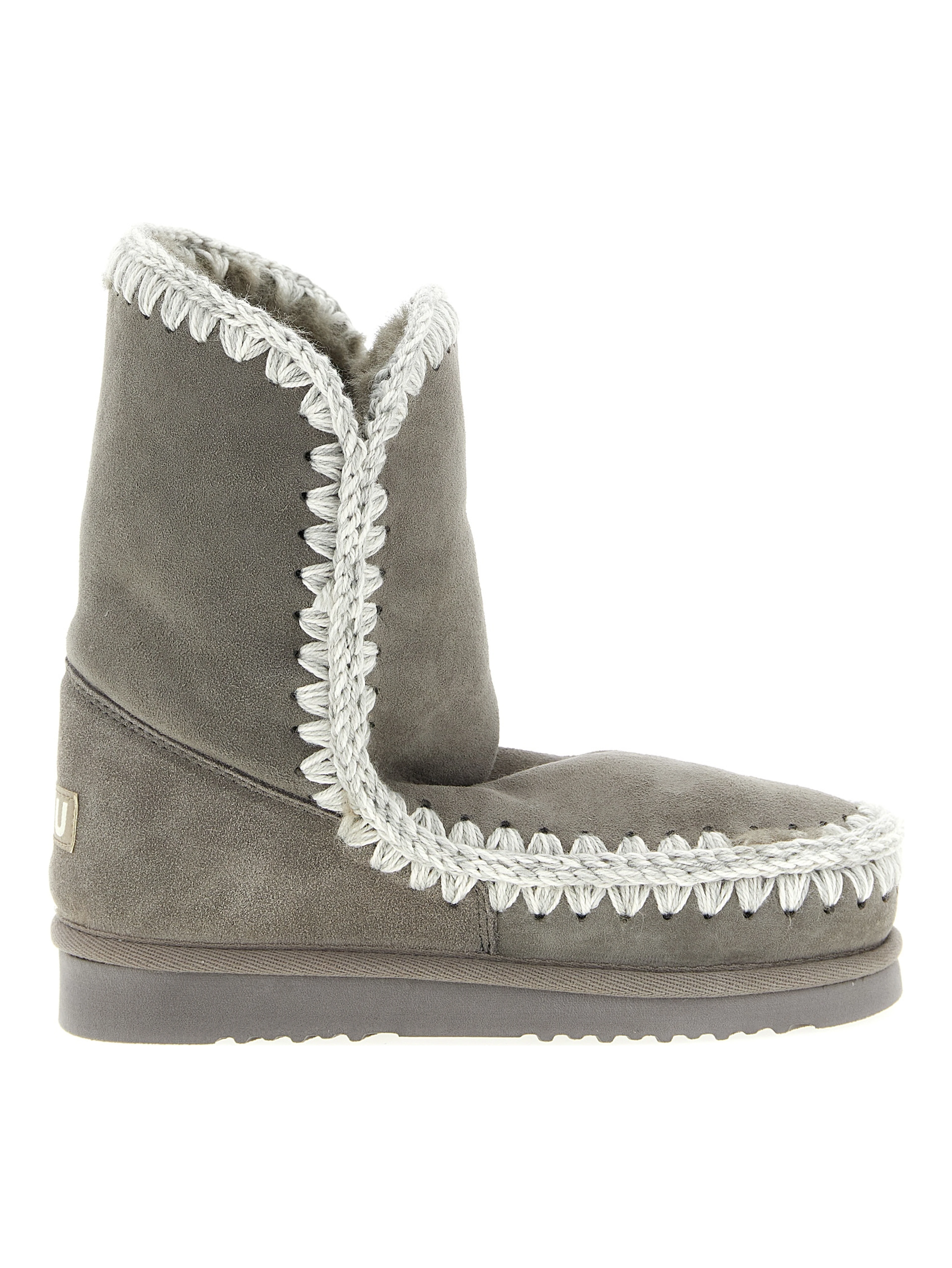 Gray Lambskin Ankle Boots