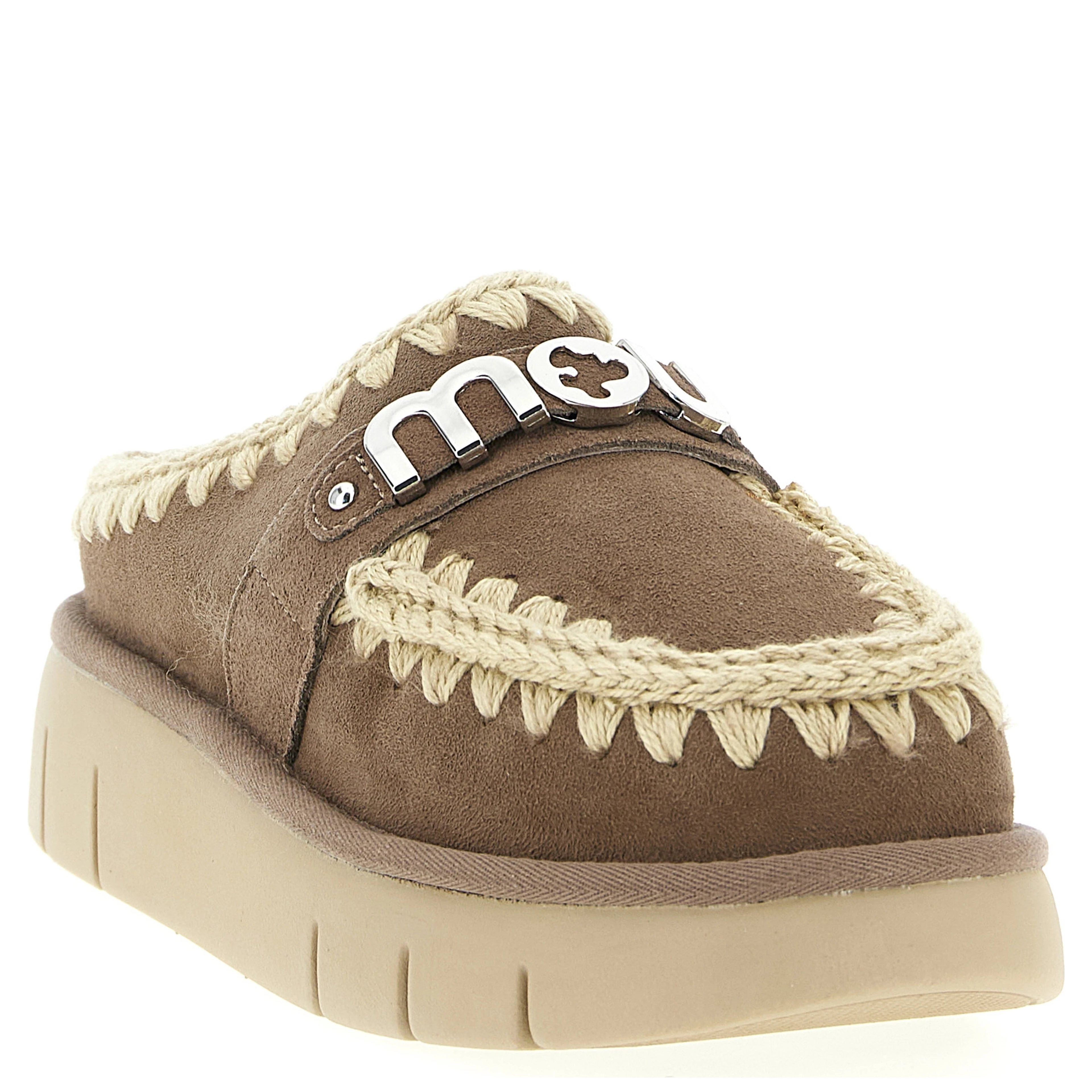 Brown Lambskin Clogs
