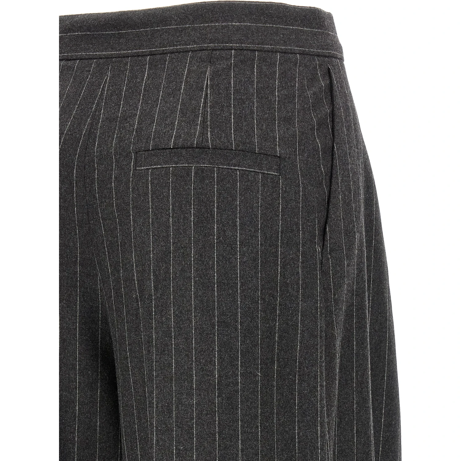 Gray Virgin Wool Dress Pants