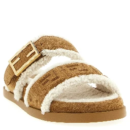 Beige Calfskin Slides