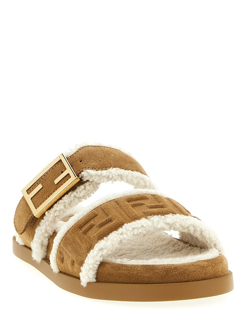 Beige Calfskin Slides