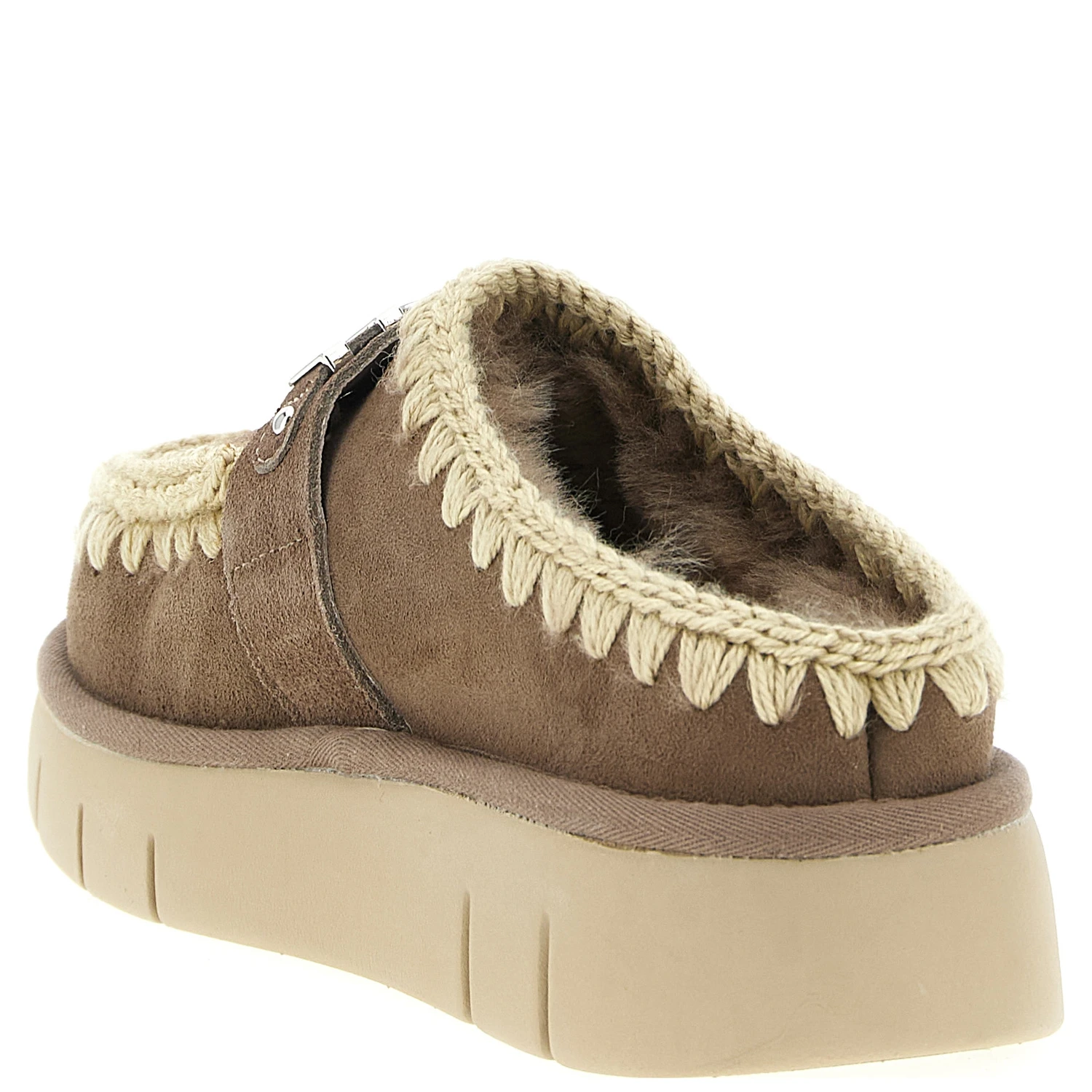 Brown Lambskin Clogs