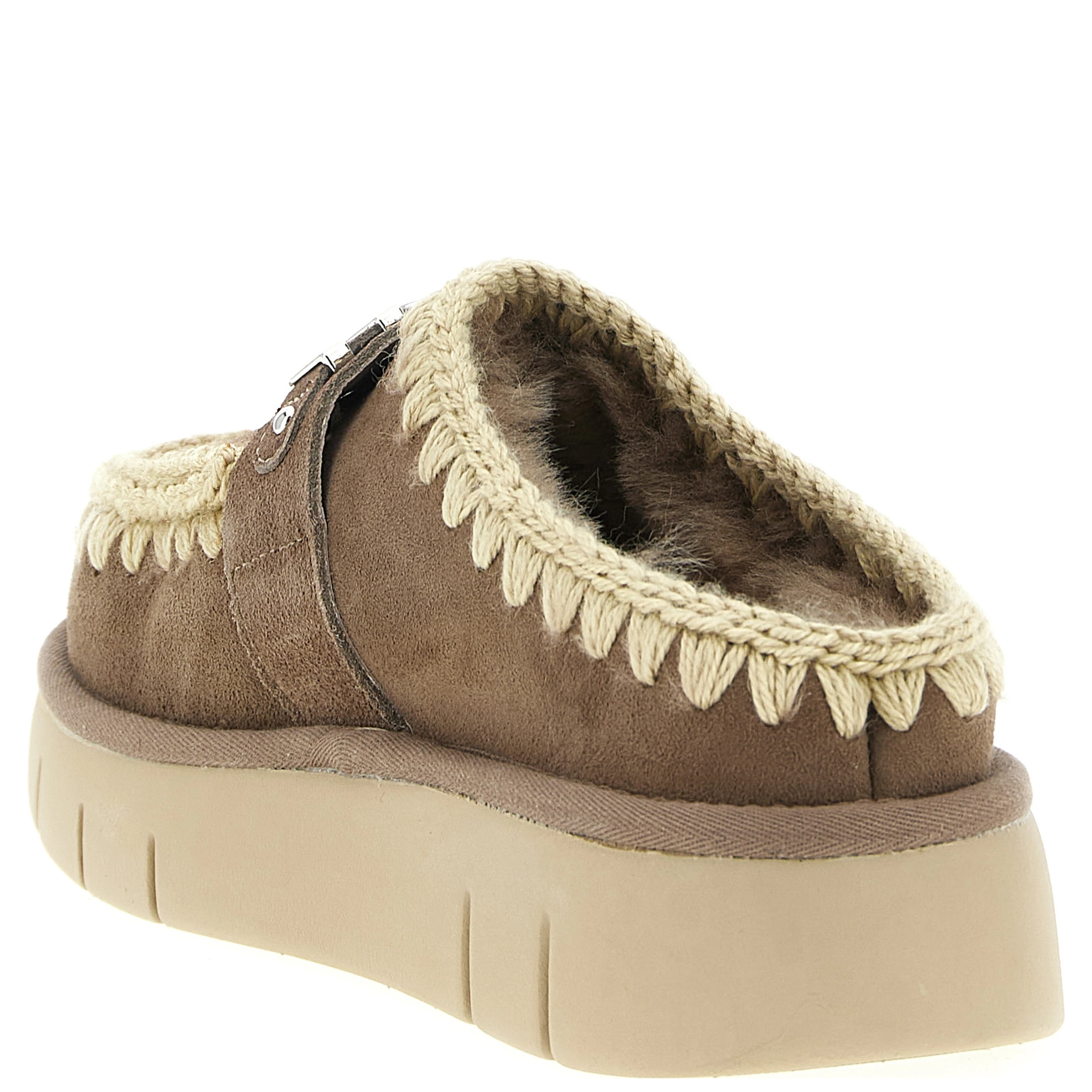 Brown Lambskin Clogs