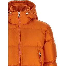 Orange Polyamide Full-Length Jacket