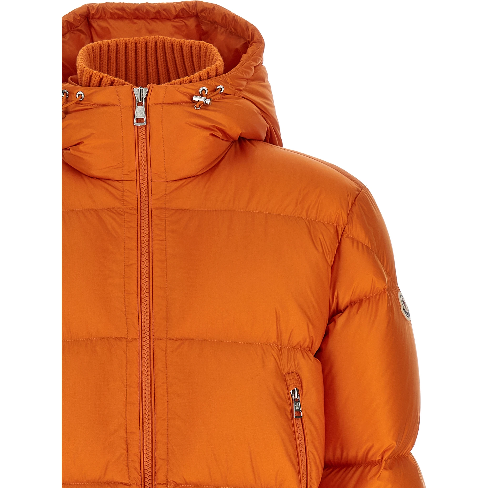 Orange Polyamide Full-Length Jacket