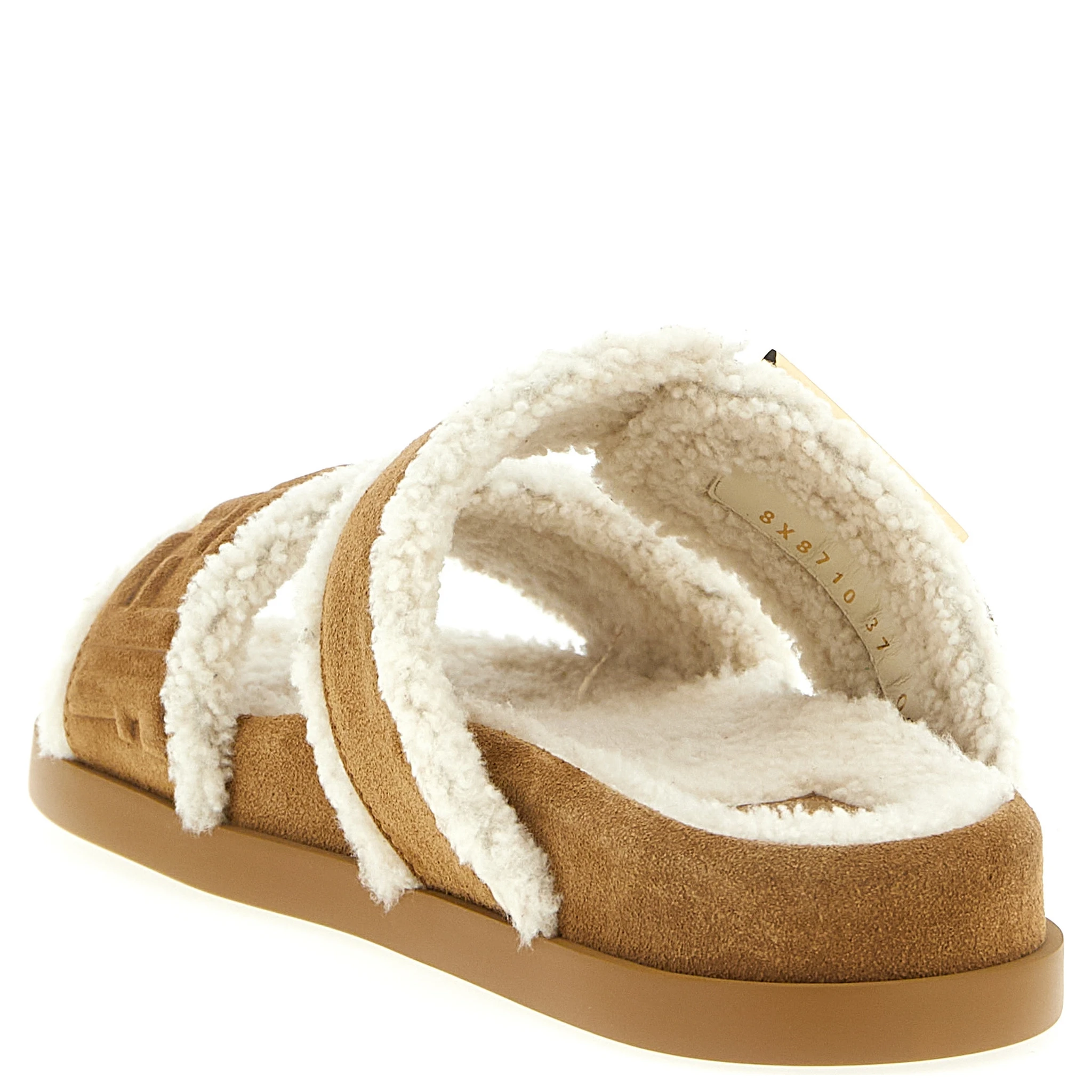 Beige Calfskin Slides