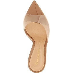 Beige Plastic Stiletto Heel Sandals
