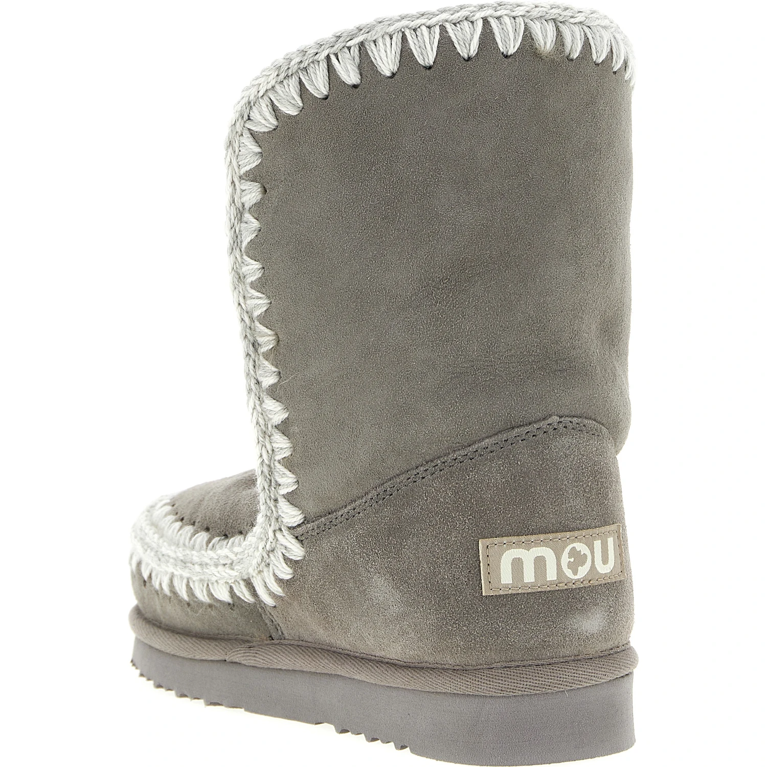 Gray Lambskin Ankle Boots