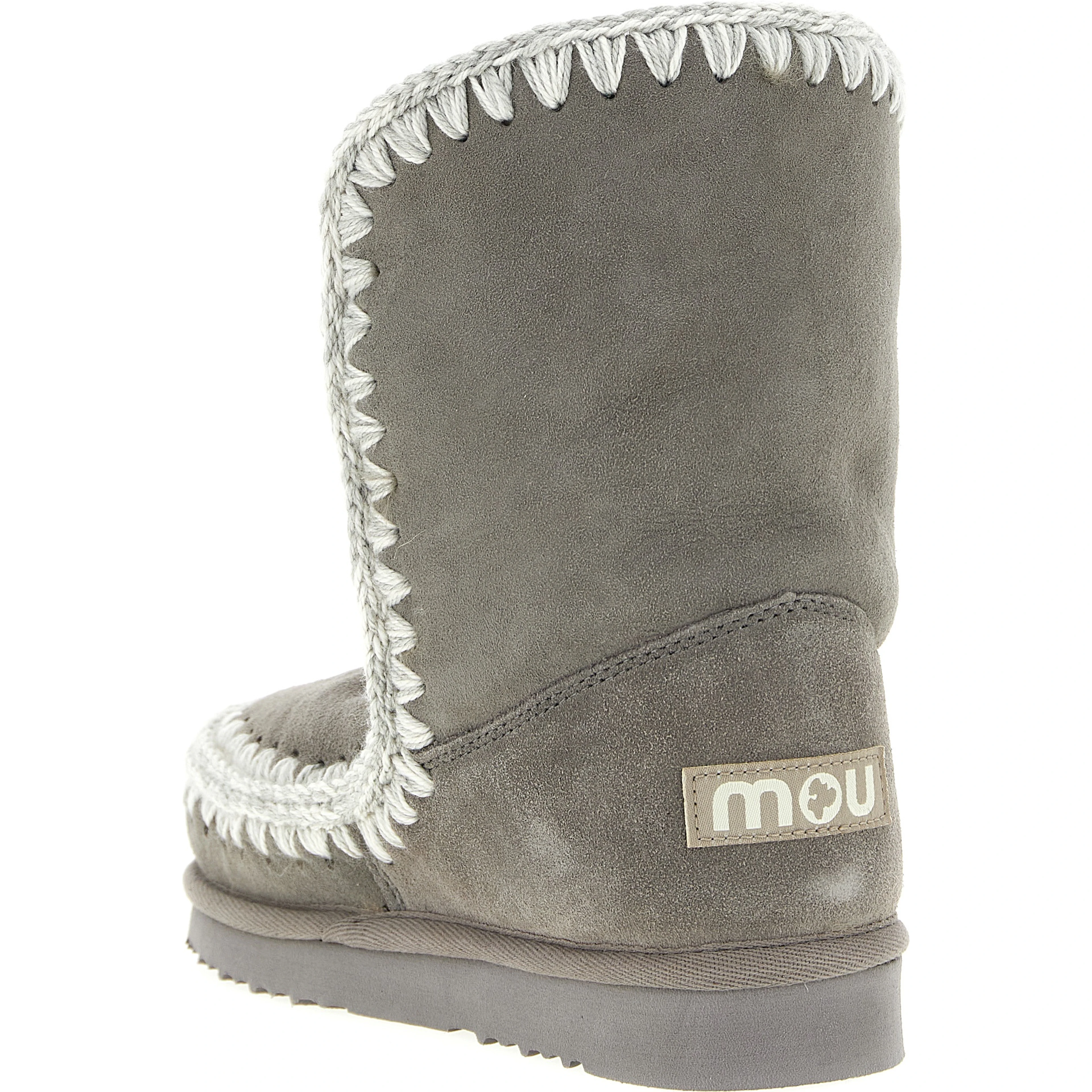 Gray Lambskin Ankle Boots