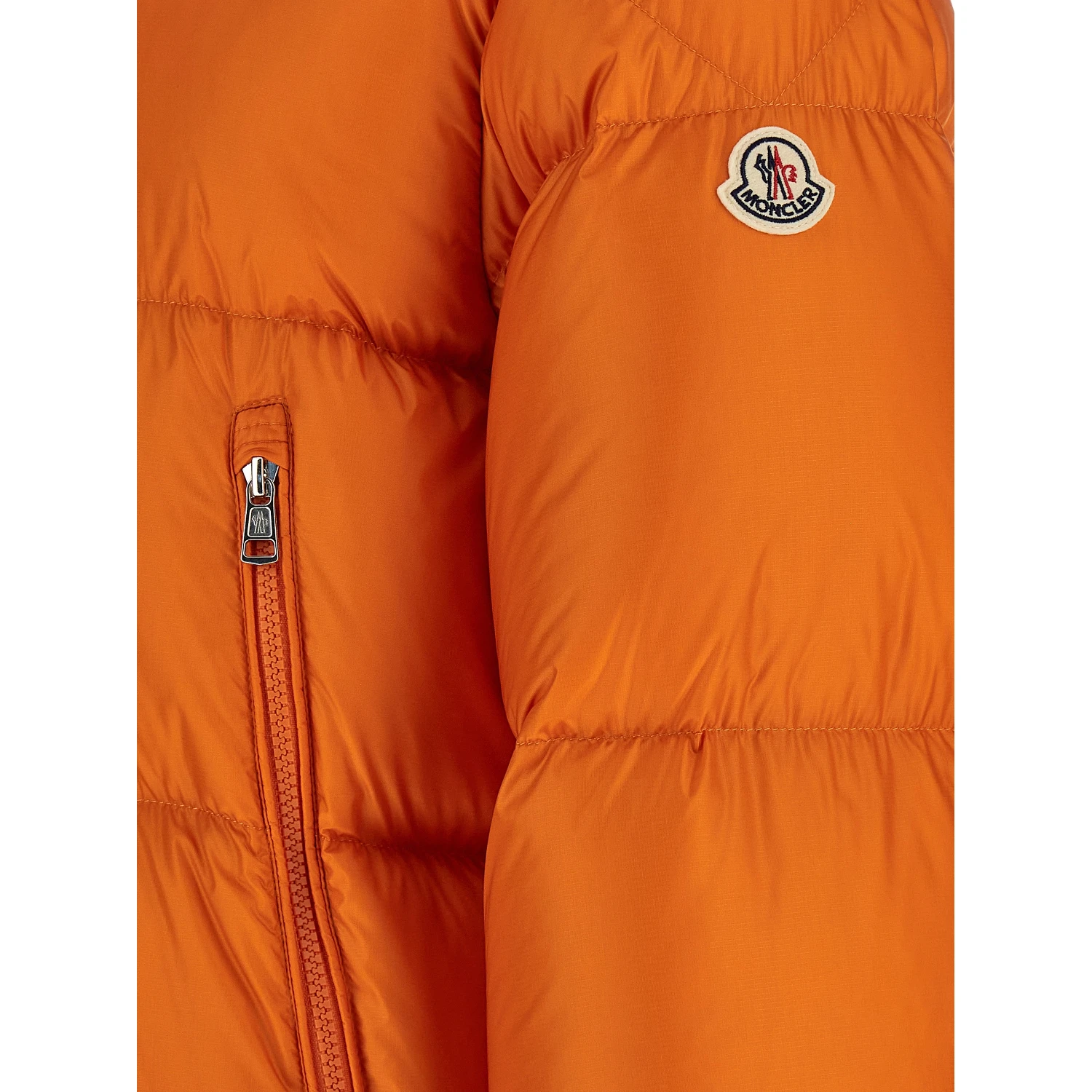 Orange Polyamide Full-Length Jacket