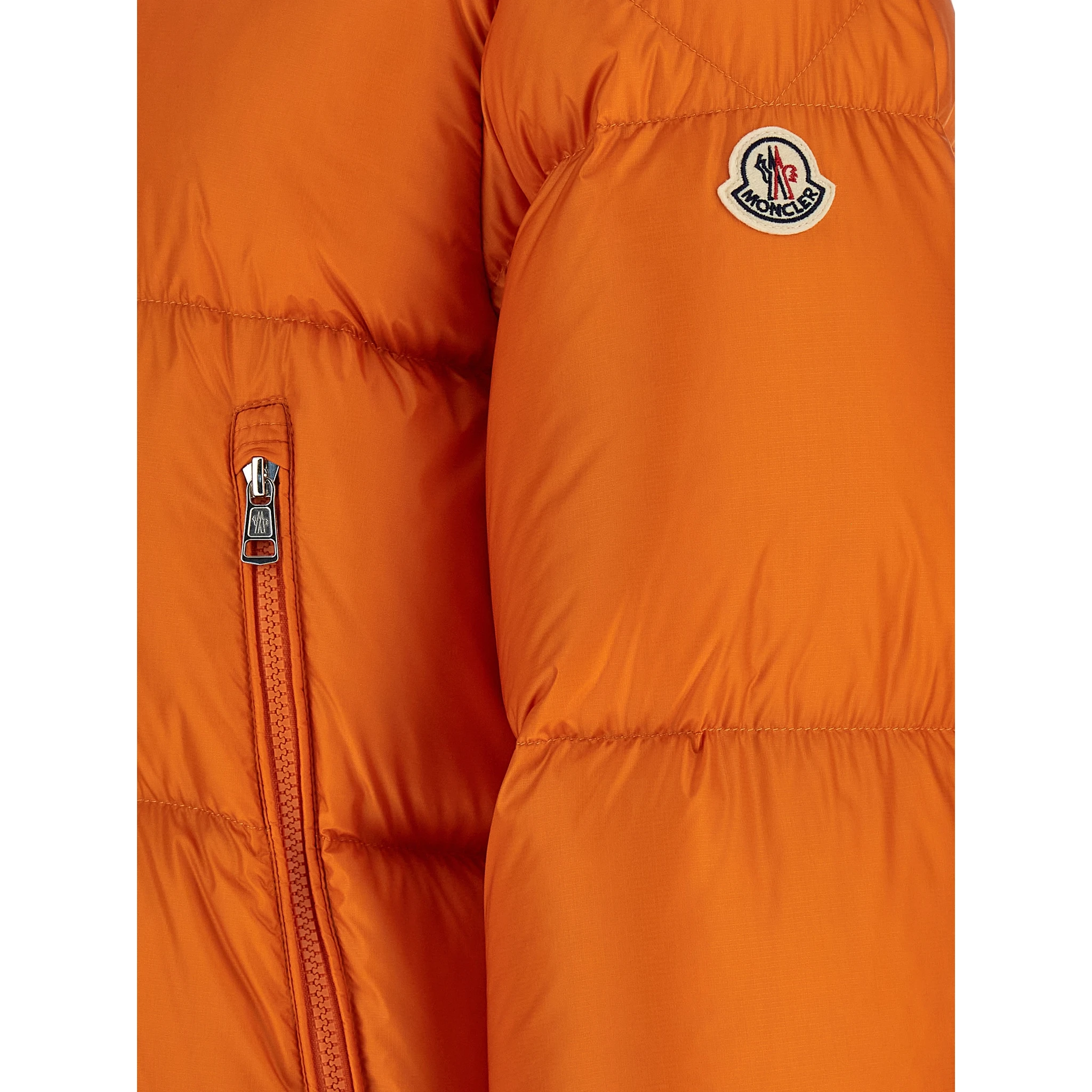 Orange Polyamide Full-Length Jacket