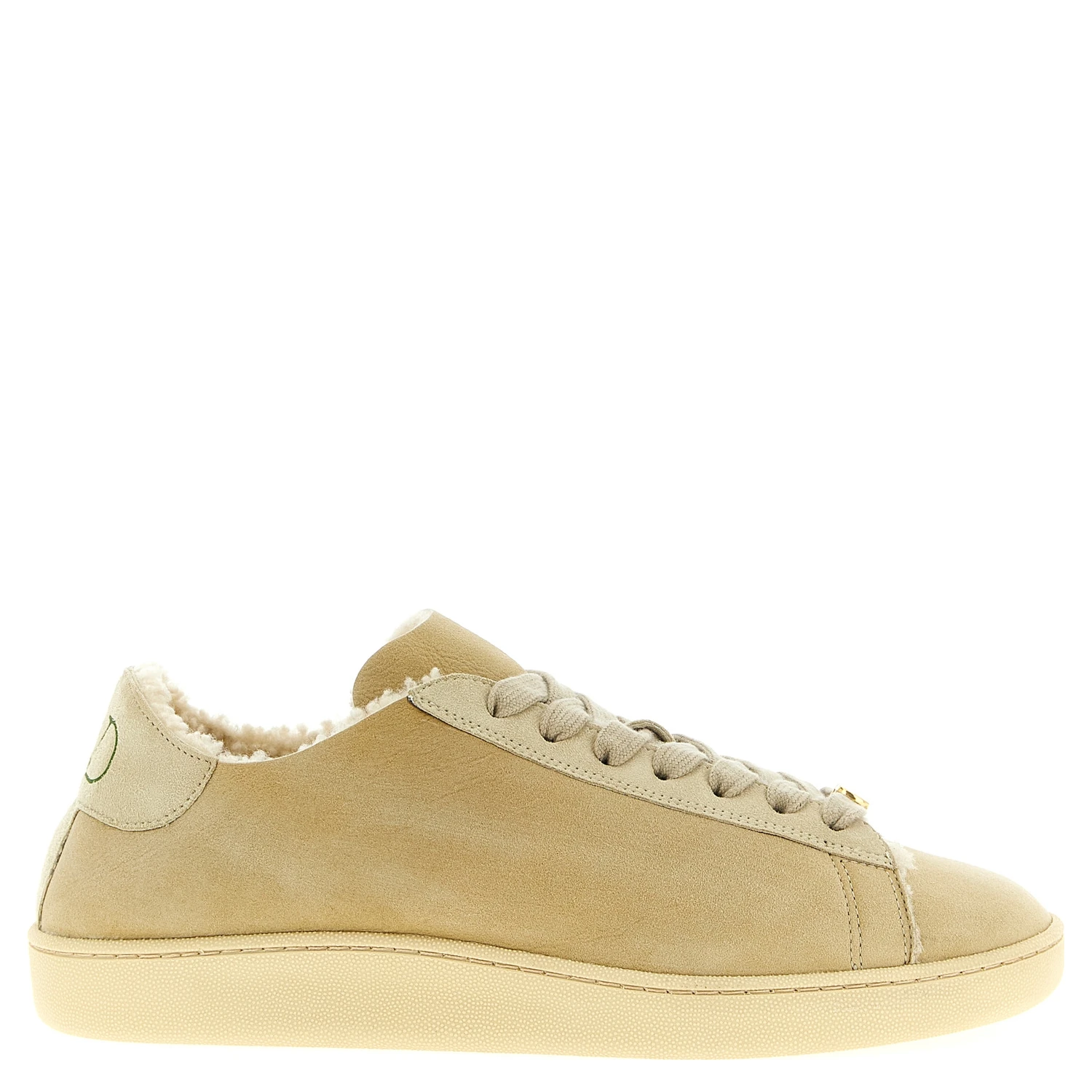 Beige Goatskin Low Top Sneakers