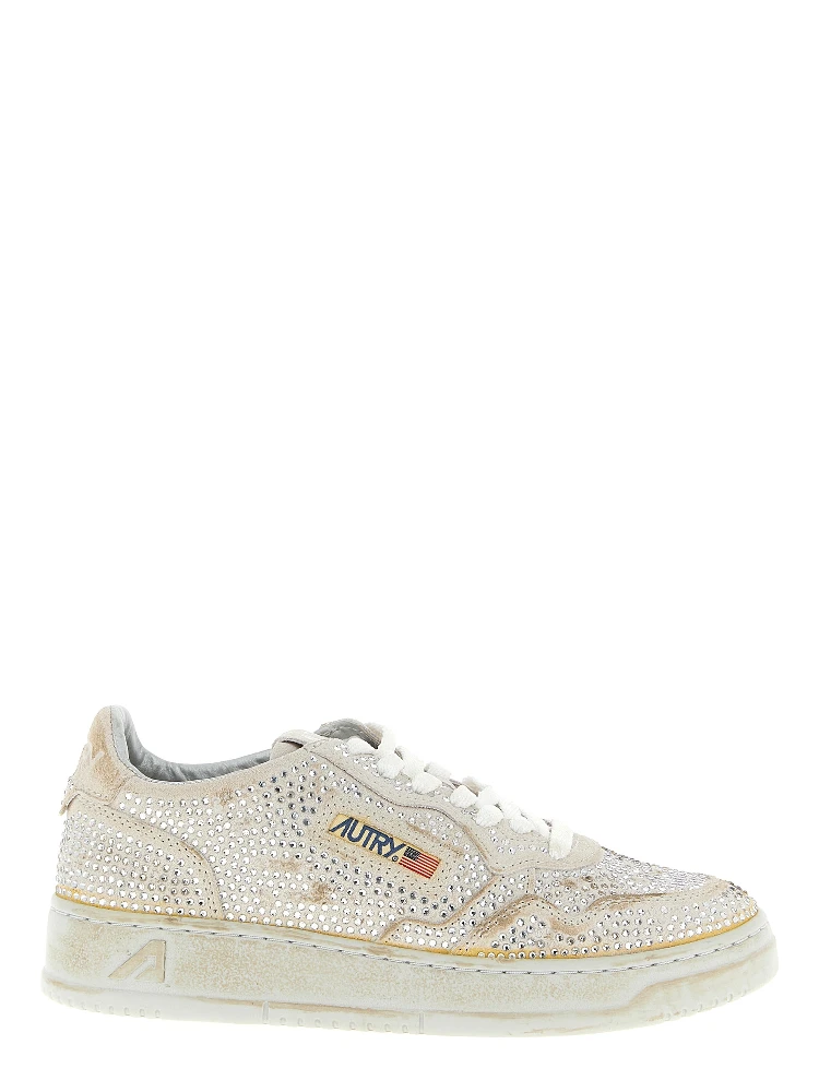 Beige Cowhide Chunky Sneakers