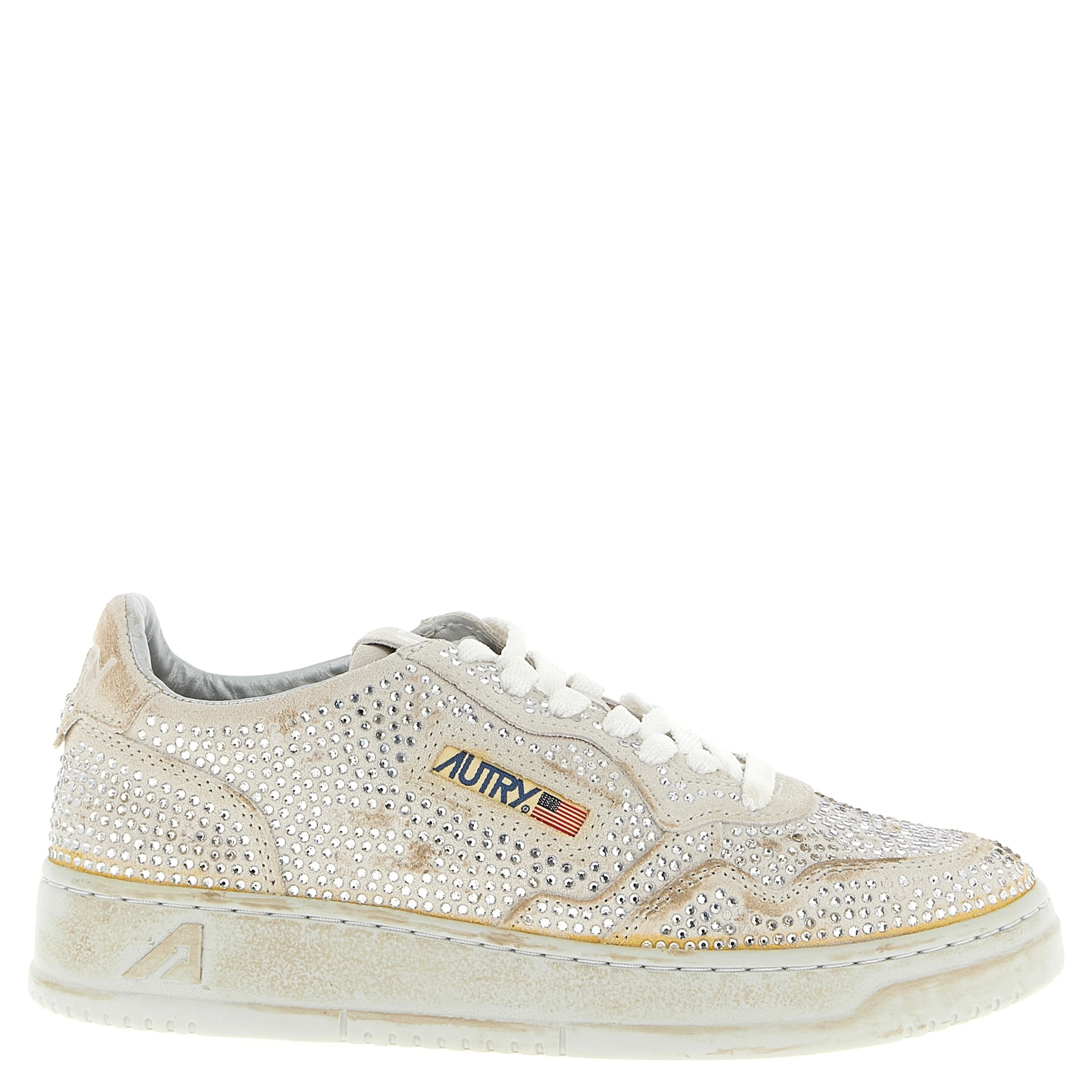 Beige Cowhide Chunky Sneakers