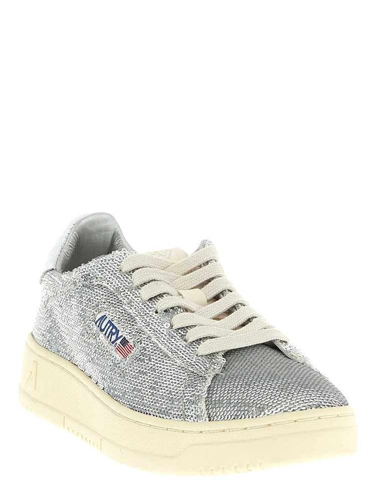 Silver Polyester Low Top Sneakers alternative