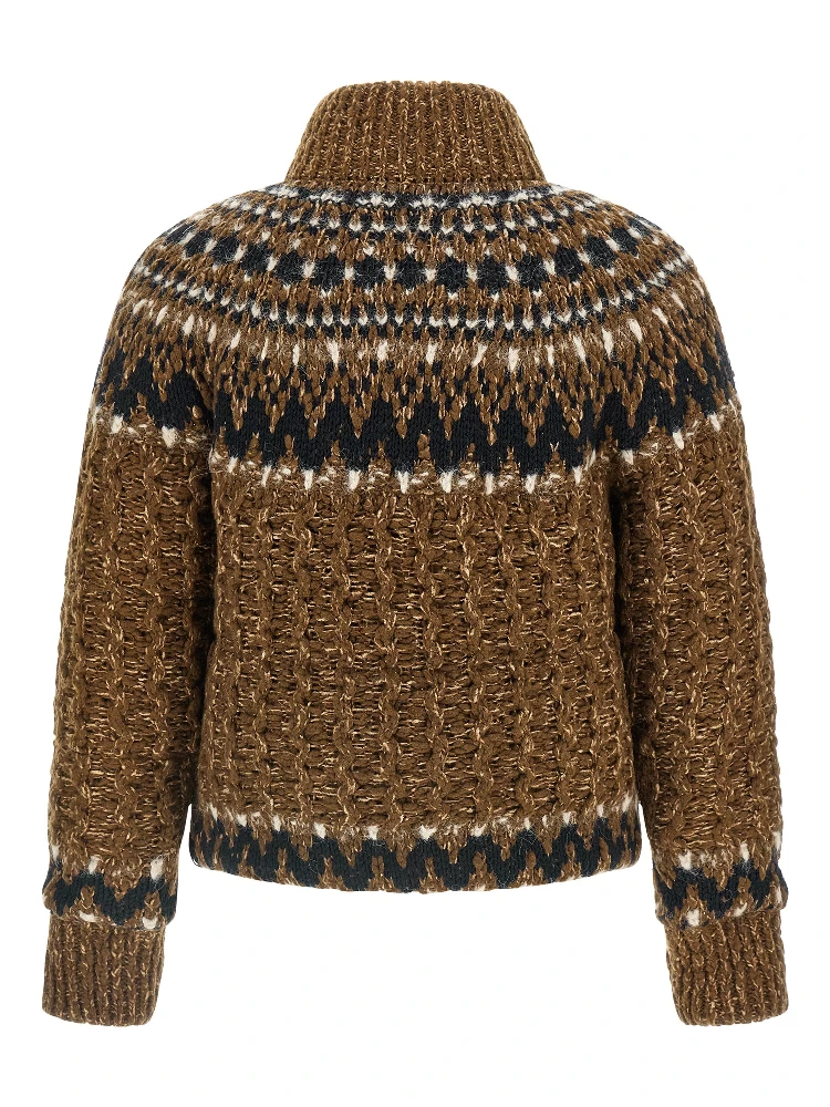 Brown Wool Full-Length Jacket alternative
