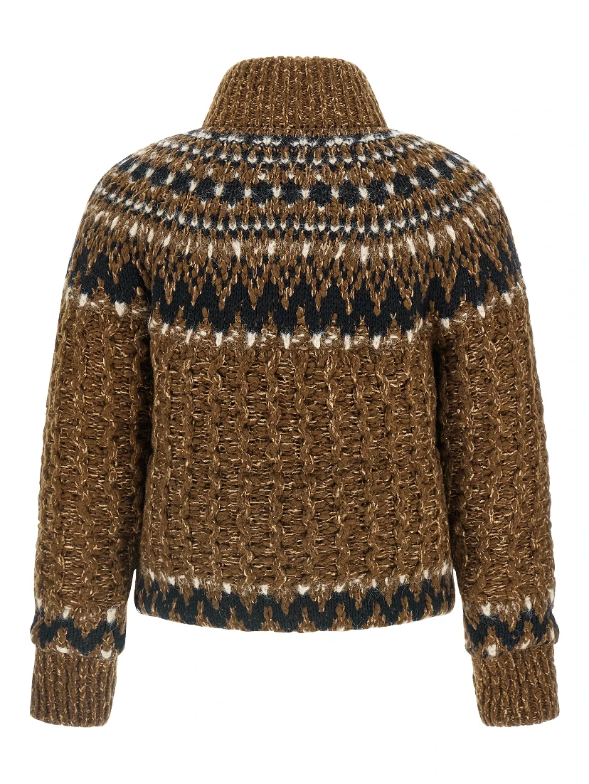 Brown Wool Full-Length Jacket